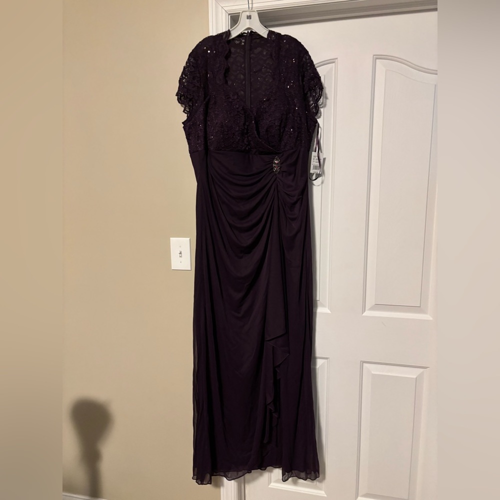 David’s Bridal cap sleeve long gown
